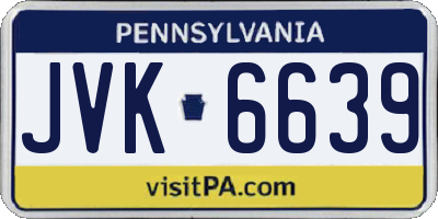 PA license plate JVK6639