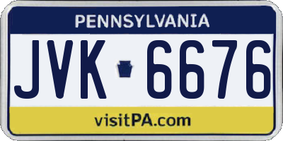 PA license plate JVK6676