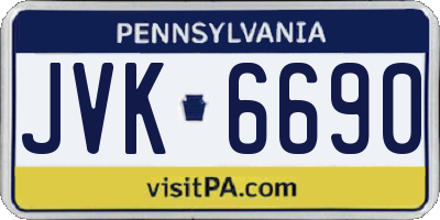 PA license plate JVK6690
