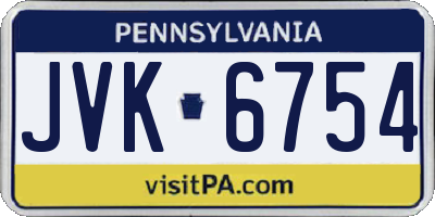 PA license plate JVK6754