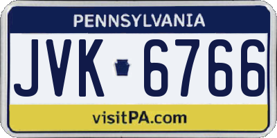 PA license plate JVK6766
