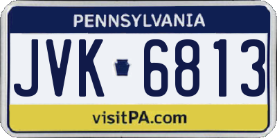 PA license plate JVK6813