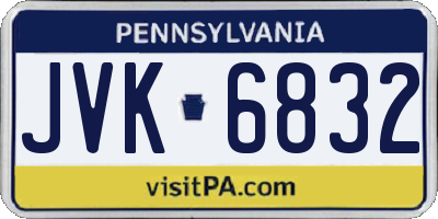 PA license plate JVK6832