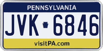 PA license plate JVK6846