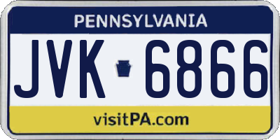 PA license plate JVK6866
