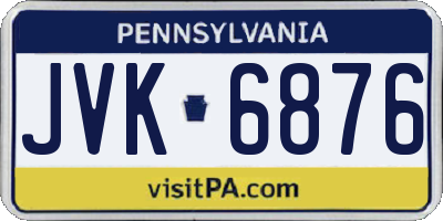 PA license plate JVK6876