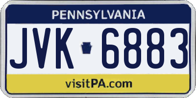 PA license plate JVK6883