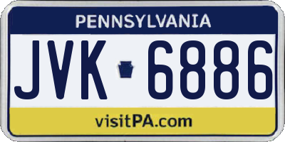 PA license plate JVK6886