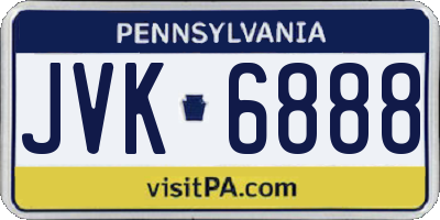 PA license plate JVK6888