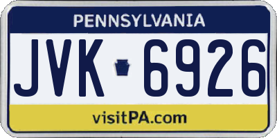 PA license plate JVK6926