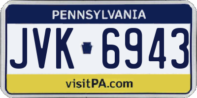 PA license plate JVK6943