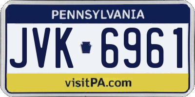 PA license plate JVK6961