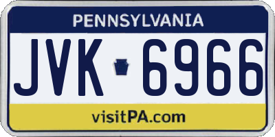 PA license plate JVK6966