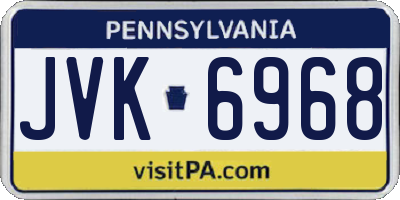 PA license plate JVK6968