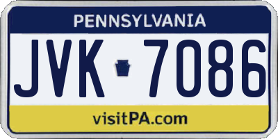 PA license plate JVK7086