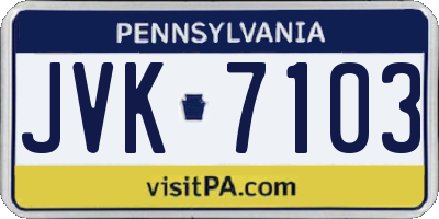 PA license plate JVK7103