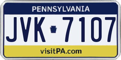 PA license plate JVK7107