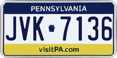 PA license plate JVK7136