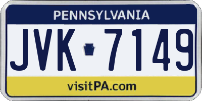 PA license plate JVK7149
