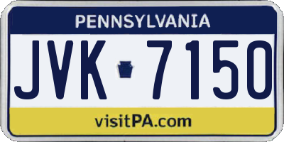 PA license plate JVK7150