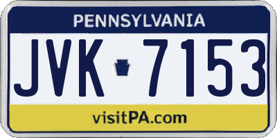 PA license plate JVK7153