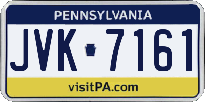 PA license plate JVK7161