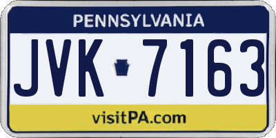 PA license plate JVK7163