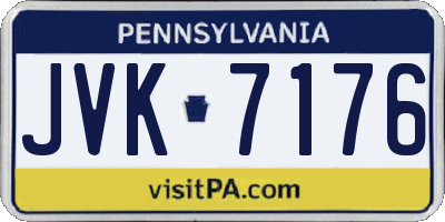 PA license plate JVK7176