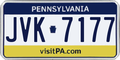 PA license plate JVK7177