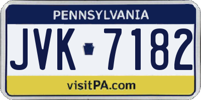 PA license plate JVK7182