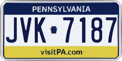 PA license plate JVK7187