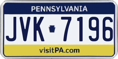 PA license plate JVK7196