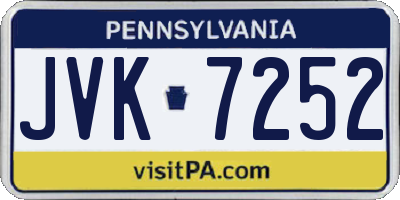 PA license plate JVK7252