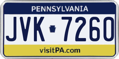 PA license plate JVK7260