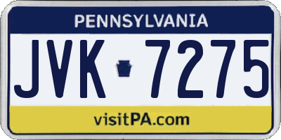 PA license plate JVK7275