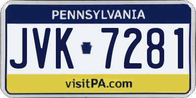 PA license plate JVK7281