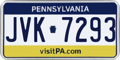 PA license plate JVK7293