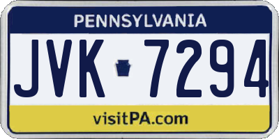 PA license plate JVK7294