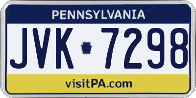 PA license plate JVK7298