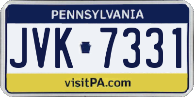 PA license plate JVK7331