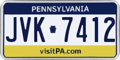 PA license plate JVK7412