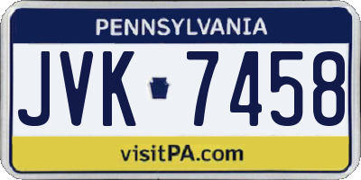 PA license plate JVK7458