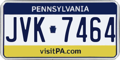 PA license plate JVK7464