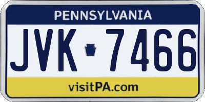 PA license plate JVK7466