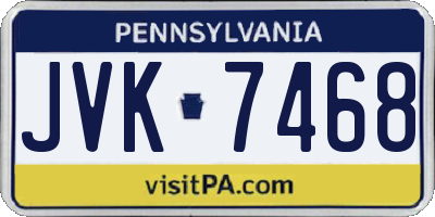 PA license plate JVK7468