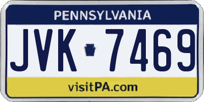 PA license plate JVK7469