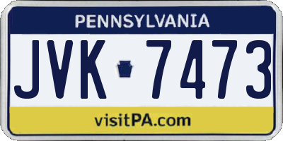 PA license plate JVK7473