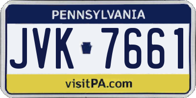 PA license plate JVK7661