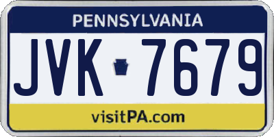 PA license plate JVK7679