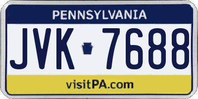PA license plate JVK7688